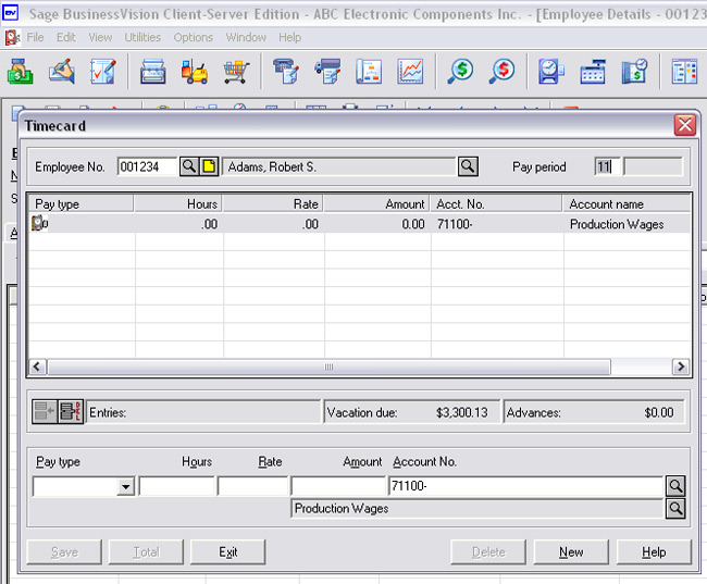 timed slips taxed in timecard billings pro